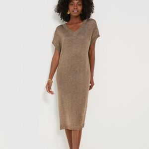 Tuckernuck Bronze Metalic Knit Indie Midi Dress Numerous Sizes